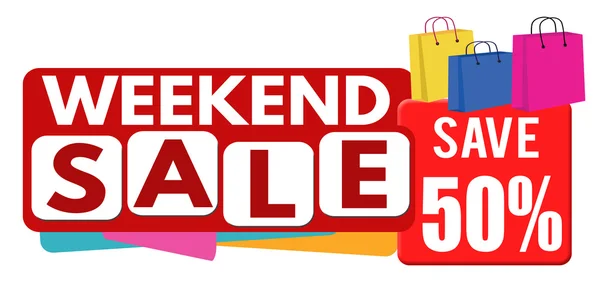 Weekend sale banner or label — Stock Vector