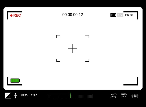फोटो या वीडियो कैमरा व्यूफाइंडर — स्टॉक वेक्टर