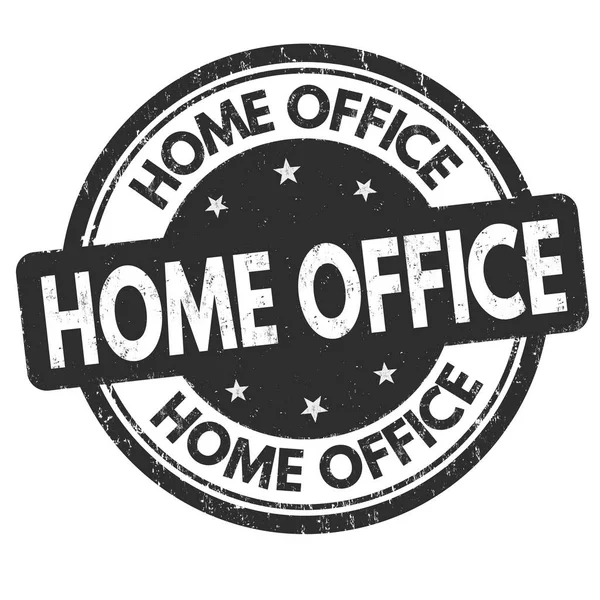 Home Office Grunge Timbro Gomma Sfondo Bianco Illustrazione Vettoriale — Vettoriale Stock