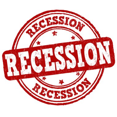 Beyaz arka planda durgunluk damgası, vektör illüstrasyonu