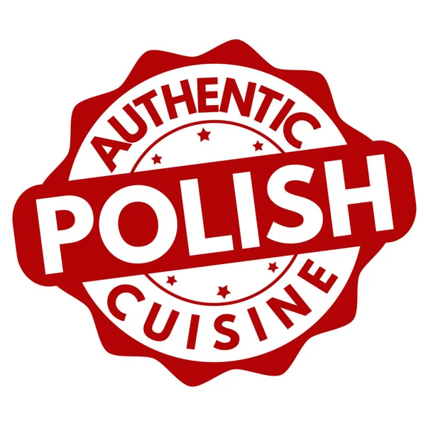 Authentic Polish Cuisine Label Sticker White Background Vector Illustration — Stock Vector