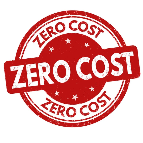 Zero Cost Grunge Rubber Stempel Witte Achtergrond Vector Illustratie — Stockvector