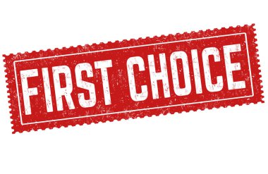 Beyaz arkaplandaki ilk seçenek grunge lastik damgası, vektör illüstrasyonu