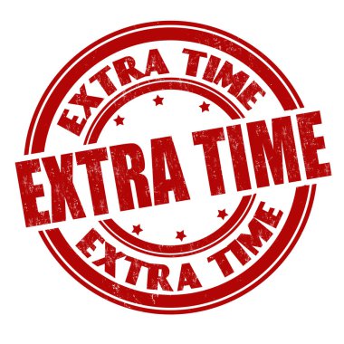 Beyaz arkaplandaki ekstra zaman grunge lastik damgası, vektör illüstrasyonu