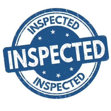 Beyaz arka planda incelenen grunge kauçuk damgası, vektör illüstrasyonu