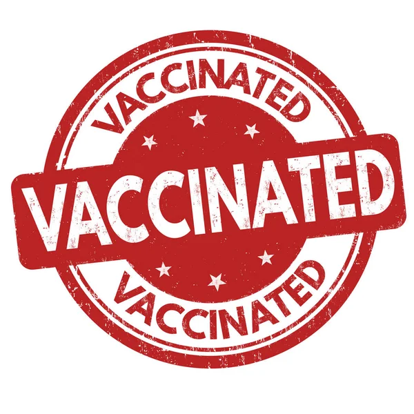 Вакцинація Гранжева Гумова Марка Білому Тлі Векторні Ілюстрації — стоковий вектор