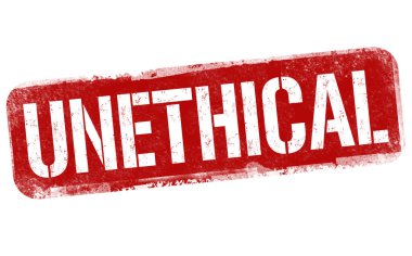 Beyaz arka planda etik olmayan grunge kauçuk damgası, vektör illüstrasyonu