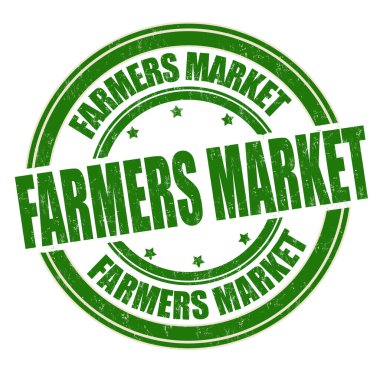 Çiftçiler beyaz arka planda grunge lastik damgası, vektör illüstrasyonu