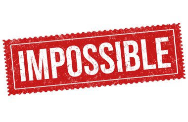 Beyaz arkaplanda imkansız işaret veya pul, vektör illüstrasyonu