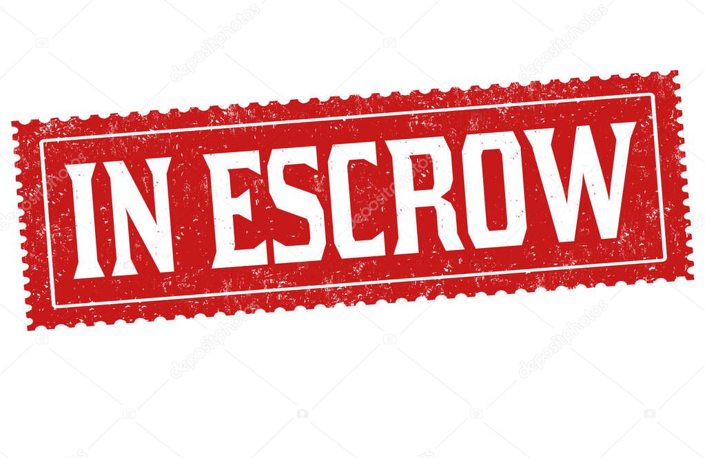 In escrow grunge rubber stamp on white background, vector illustration