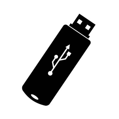 Beyaz üzerinde USB flash disk simgesi