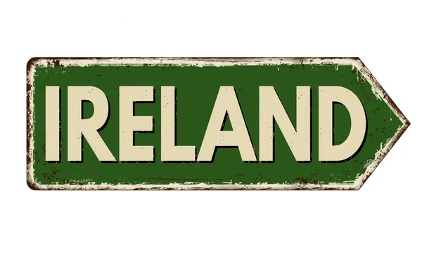 Irlanda Vintage Rusty Metal Sinal Fundo Branco Ilustração Vetorial — Vetor de Stock