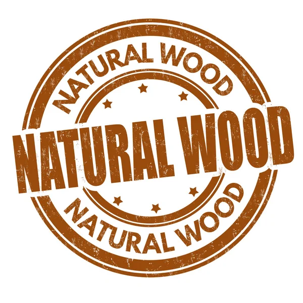 Naturholzschild Oder Stempel Auf Weißem Hintergrund Vektorabbildung — Stockvektor