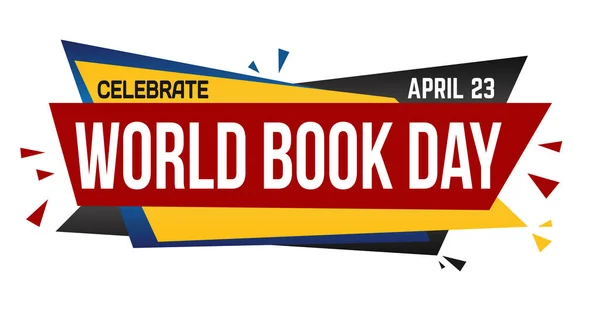 World Book Day Banner Design Auf Weißem Hintergrund Vektorillustration — Stockvektor