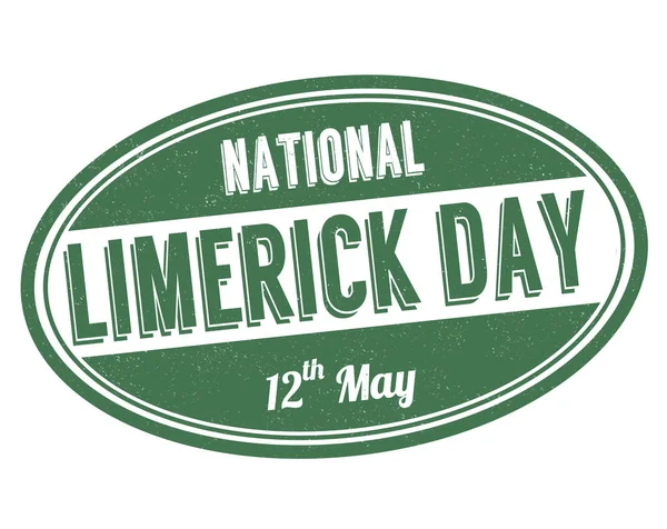 National Limerick Day Grunge Rubber Stamp White Background Vector Illustration —  Vetores de Stock