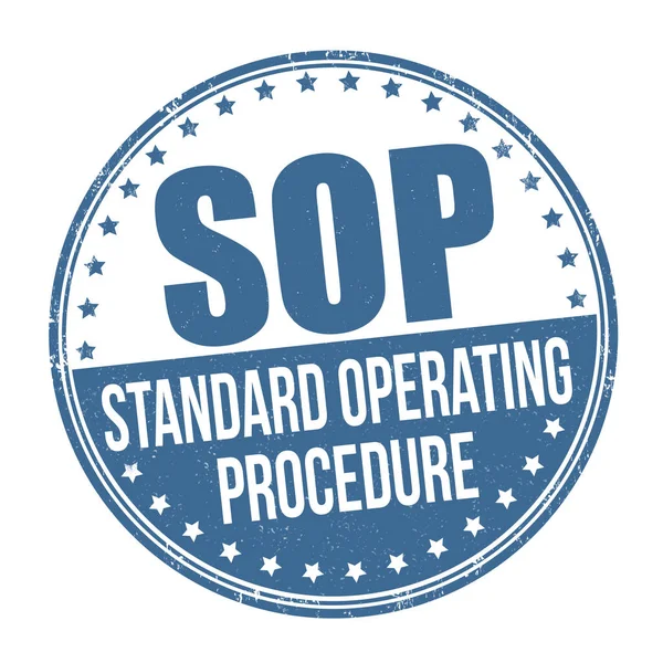 Sop Standard Operating Procedure Grunge Gummi Stämpel Vit Bakgrund Vektor — Stock vektor