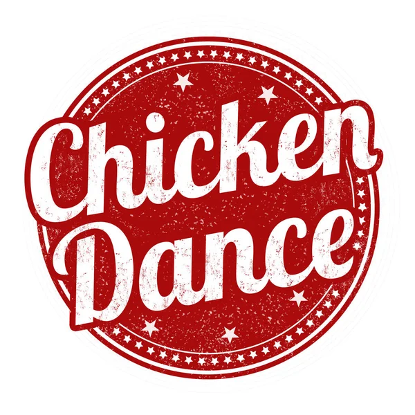 Chicken Dance Grunge Rubber Stamp White Background Vector Illustration — Stock Vector