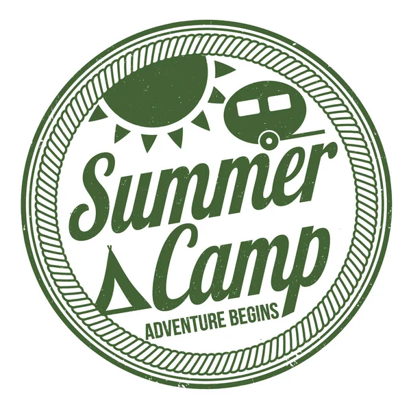 Summer Camp Sign Stamp White Background Vector Illustration — Stock Vector