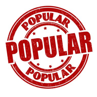 Beyaz arka planda popüler grunge kauçuk damgası, vektör illüstrasyonu