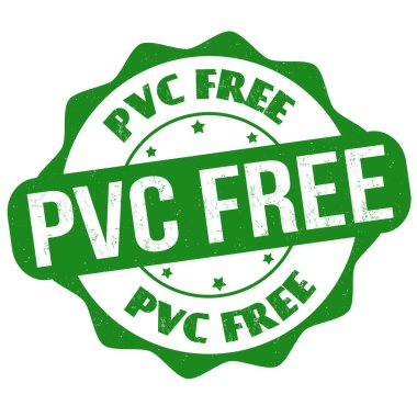 Beyaz arkaplan üzerindeki PVC serbest işareti veya pul, vektör illüstrasyonu