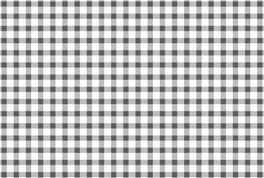 Gri gingham desenli arka plan. Ekose kumaş, masa örtüsü, kıyafet ve diğer tekstil kumaşlarından doku.