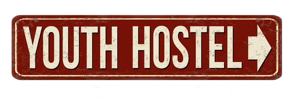 Youth Hostel Vintage Rusty Metal Sign White Background Vector Illustration — Stock Vector