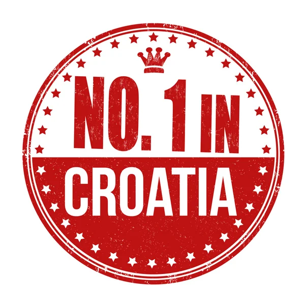 Numero uno in Croazia timbro — Vettoriale Stock