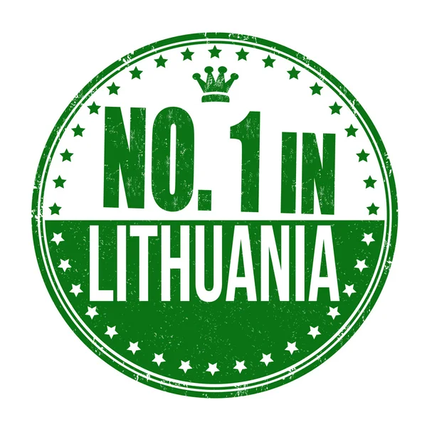 Number one in Lithuania stamp — Stock Vector