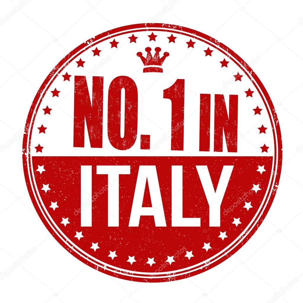 Number one in Italy stamp