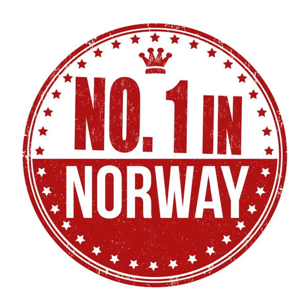 Number one in Norway stamp — Stock Vector