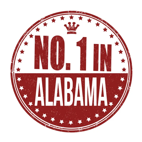 Number one in Alabama stamp — Stock Vector