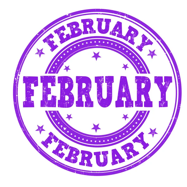 Sello de febrero — Vector de stock