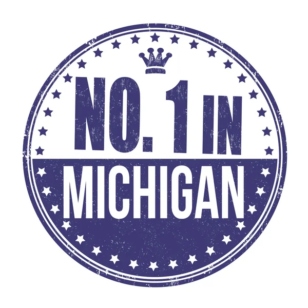 Number one in Michigan stamp — Stock Vector