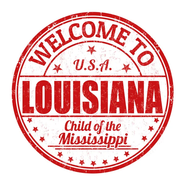 Benvenuto al francobollo della Louisiana — Vettoriale Stock