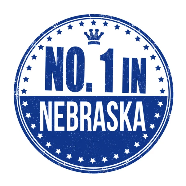 Nummer eins in der nebraska-Briefmarke — Stockvektor