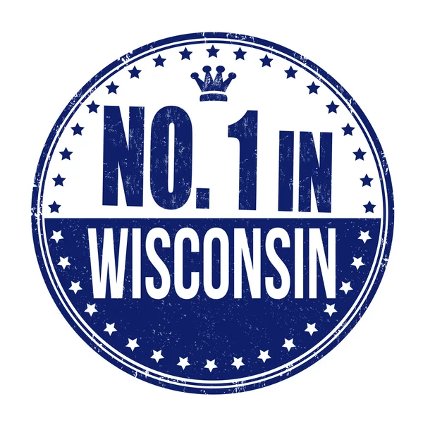 Número um no selo de Wisconsin —  Vetores de Stock