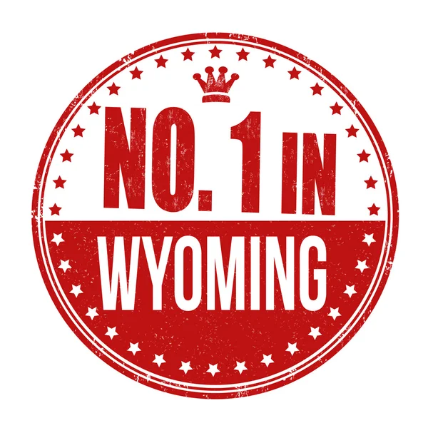 Number one in Wyoming stamp — Stock Vector
