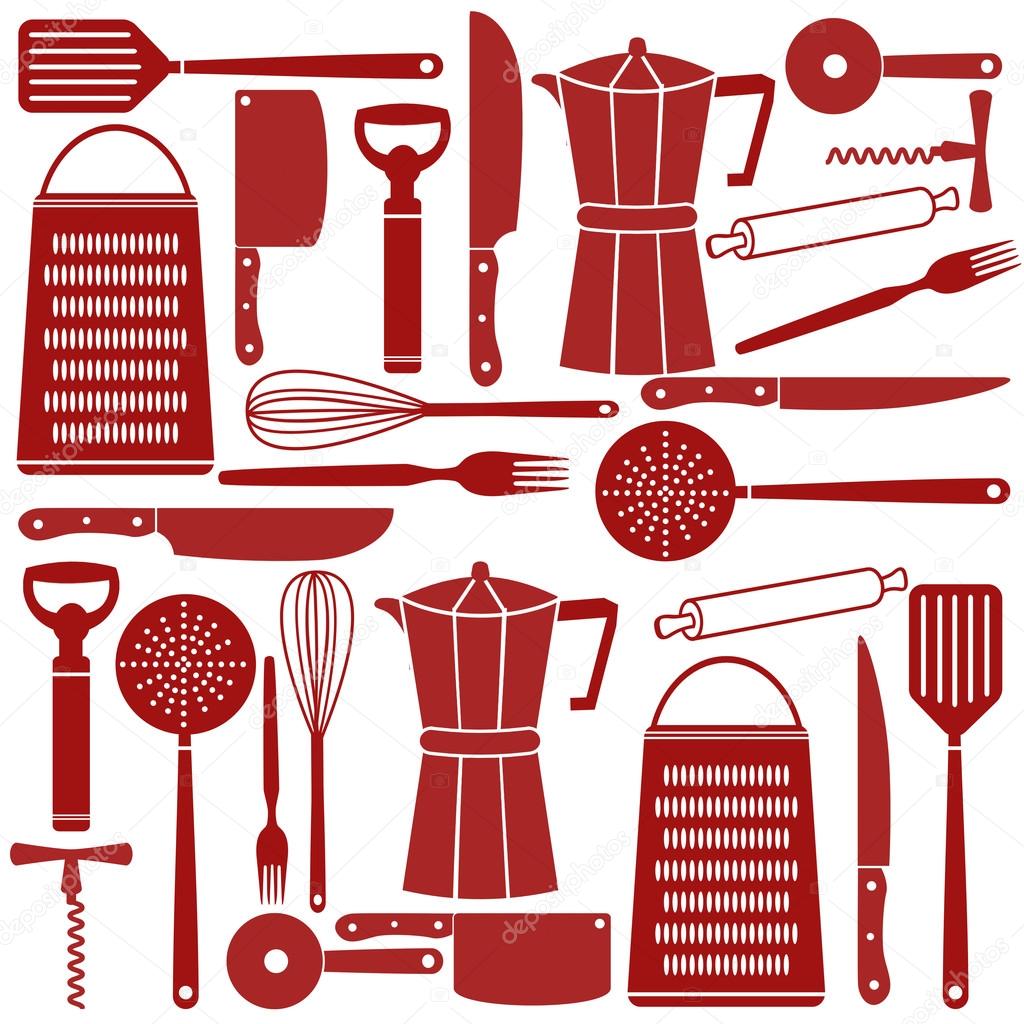 Seamless pattern of kitchen tools
