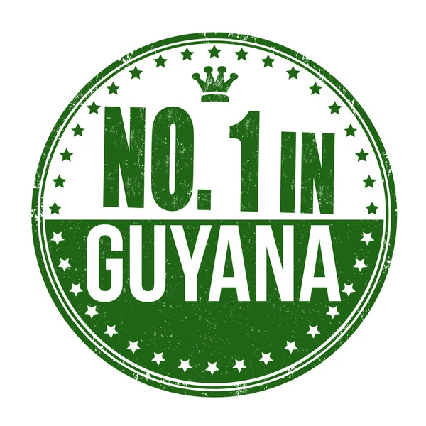 Number one in Guyana stamp — Stock Vector