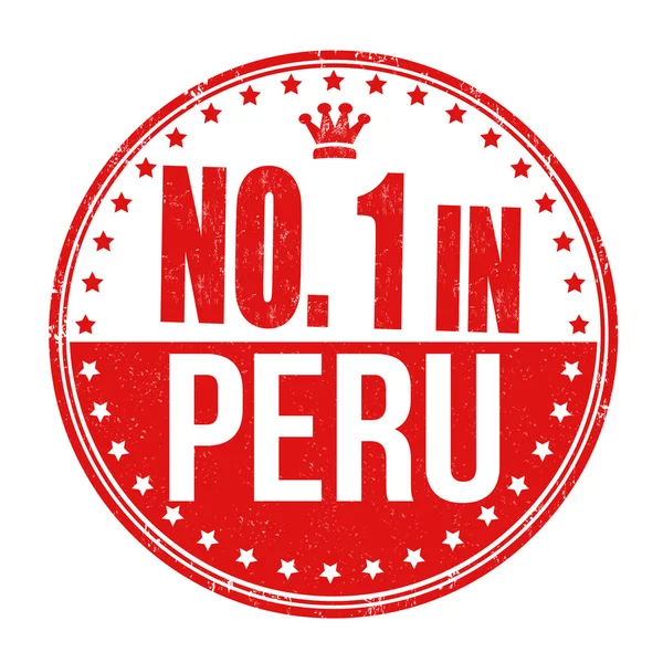 Number one in Peru stamp — Stock Vector