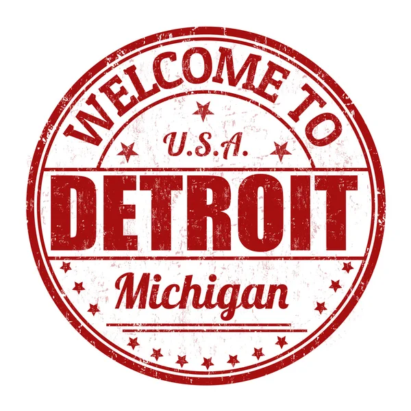 Welcome to Detroit stamp — Stock Vector