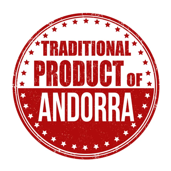Traditional product of Andorra stamp — Stock Vector