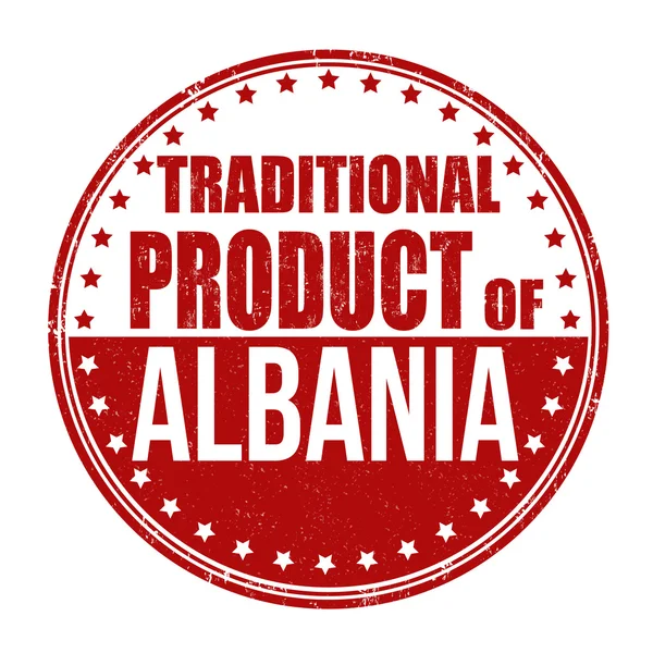 Traditionell produkt av Albanien stämpel — Stock vektor