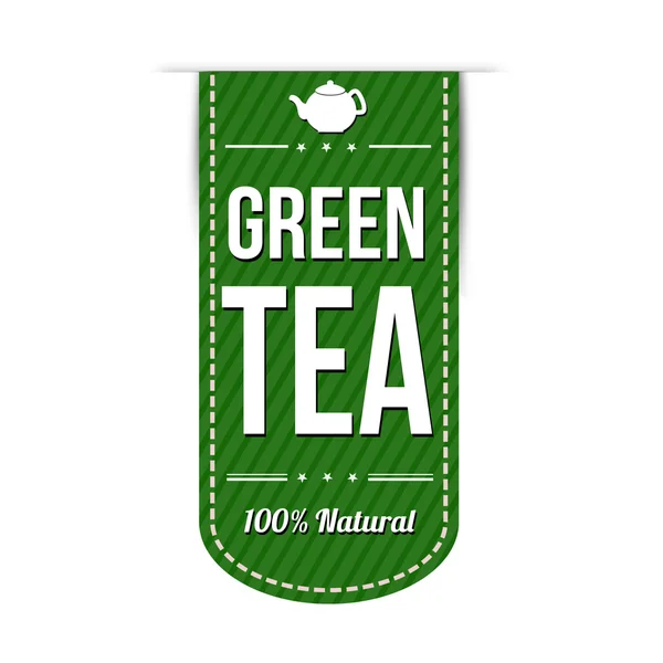 Design de banner de chá verde — Vetor de Stock