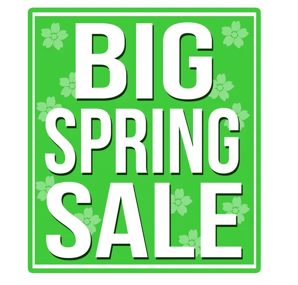 Big spring sale green sign — Stock Vector