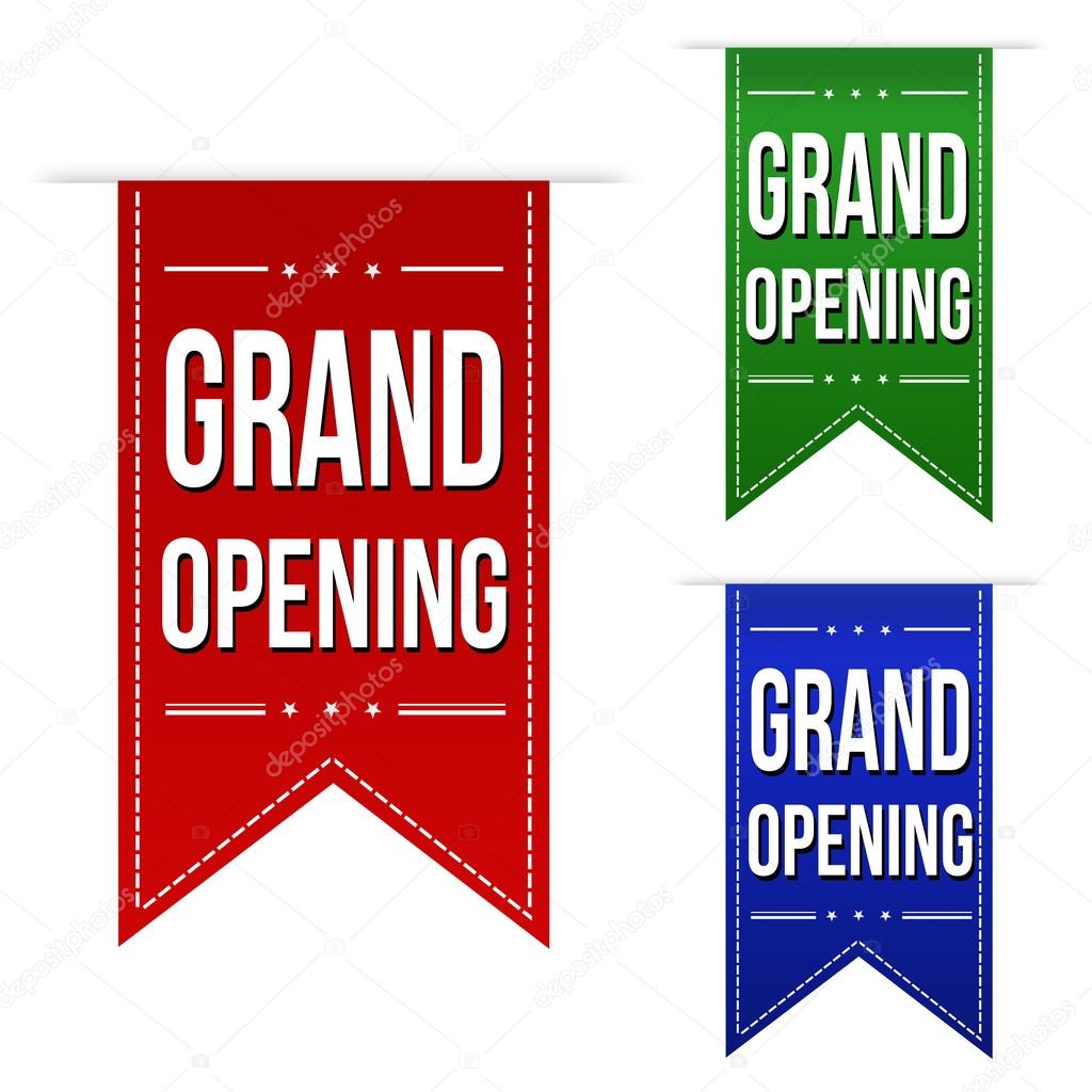 Grand opening banner design set