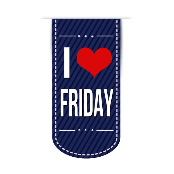 I love friday banner design — Stock Vector