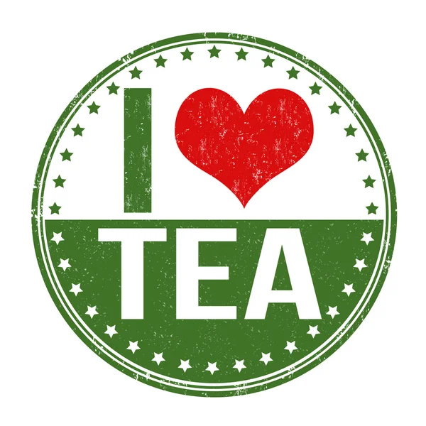 I love tea stamp — Stock Vector