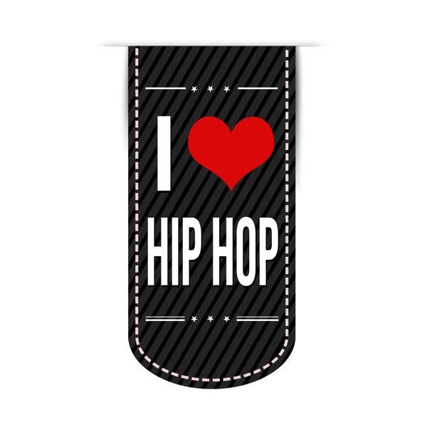 Jag älskar hiphop banner design — Stock vektor