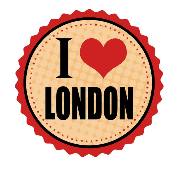 내가 사랑 하는 런던 스티커 또는 스탬프 — 스톡 벡터